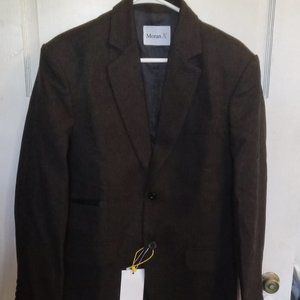 Men's 3 piece dark brown tweed slim fit suit NWT